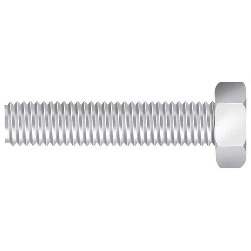 Parafuso Sextavado Rosca Total Grossa G2 Zincado Branco ANSI (B18.2.1) 1/2” x 3” 25 Unidades