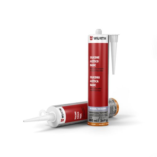 Silicone Acético Basic Incolor 280ml Embalagem com 25 Unidades