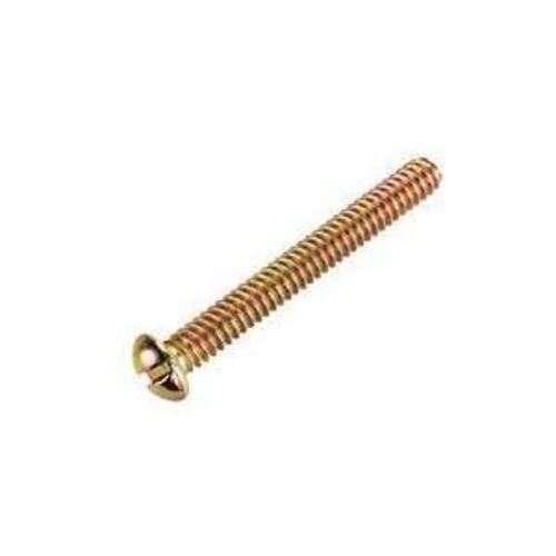 Parafuso Fenda Cabeça Redonda Bicromatizado ASME B18.6.3 3/16 x 1.1/2” Embalagem com 100 Unidades
