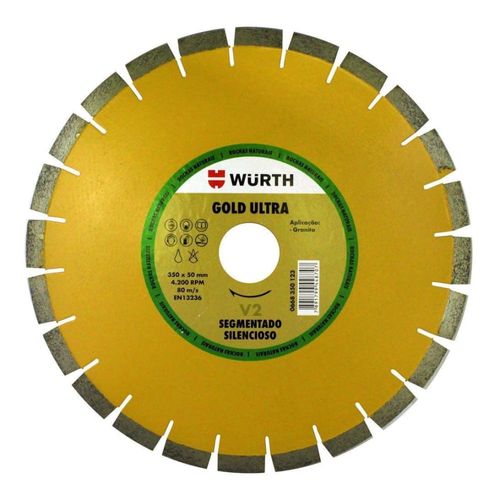 Disco Diamantados de Corte Gold Ultra V2 Segmentado Silencioso 350 x 50mm