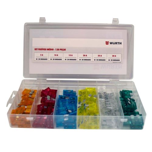 Kit de Fusíveis Médio com 120 Peças