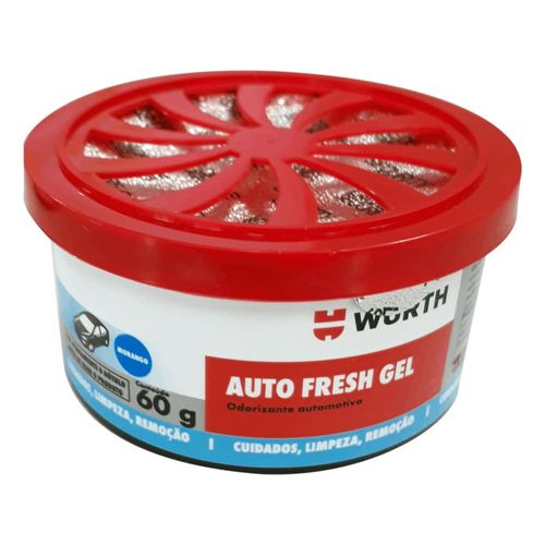 Odorizador Auto Fresh Gel Morango 60g Embalagem com 24 Peças