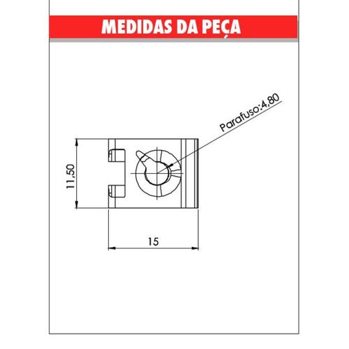 Porca Rap 4,8X11,5X15 Painel Instr. Fiat Tds Embalagem com 10 Unidades