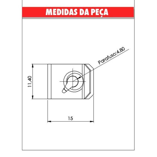 Porca Rap 4,8X11,5X14 Painel Instr. Fiorino/Ducato Embalagem com 10 Unidades