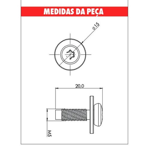 Paraf 5,0X16 Farol E Para-Choque Fox/Gol/Sav Embalagem com 10 Unidades