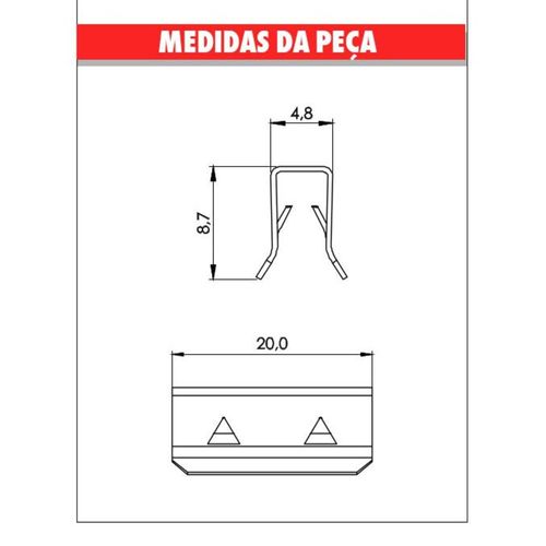 Grampo Metal Forro Porta Fiorino/Palio/Strada/Uno Embalagem com 10 Unidades