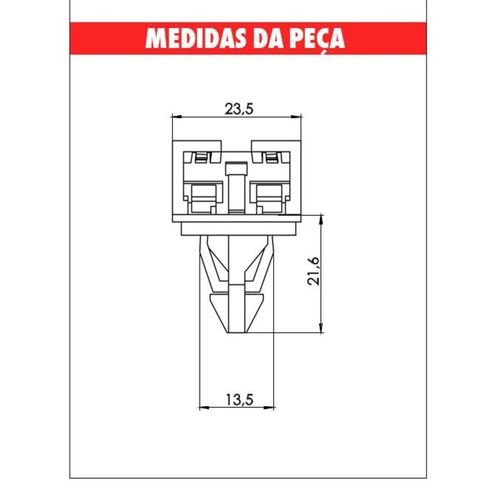 Grampo Para-Choque Honda Ant. Civi com City Branco Com Anel Embalagem com 10 Unidades