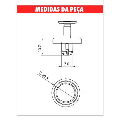 Grampo Para-Barro E Para-Choque Subaru Embalagem com 10 Unidades