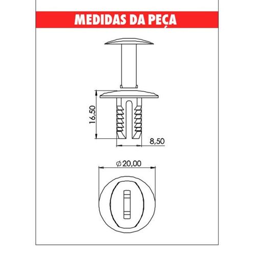 Grampo Para-Barro/Soleira Ext/Revestimento Interno Up!/Sprinter Preto Embalagem com 10 Unidades
