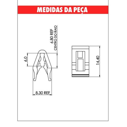 Grampo Multimidia/P.Instr Argo/Fiesta/Renegade Embalagem com 10 Unidades