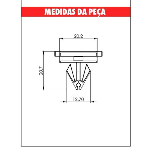 Grampo Moldura Para-Lama Montana/Onix Embalagem com 10 Unidades