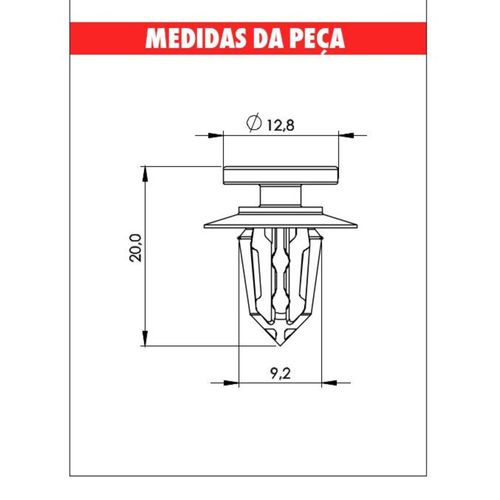 Grampo Forro Porta Cobalt/Cruze/Onix/Onix Novo Cinza Embalagem com 10 Unidades