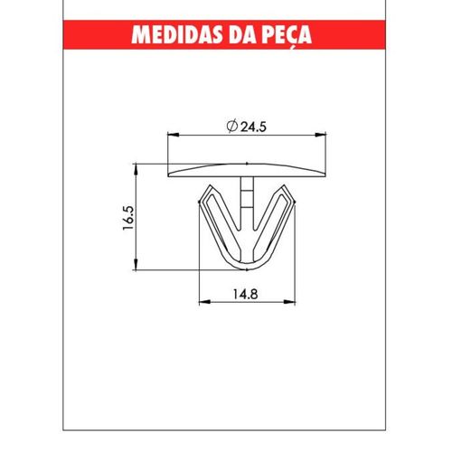 Grampo Forracao Interna Fiat Leve/Ducato Embalagem com 10 Unidades
