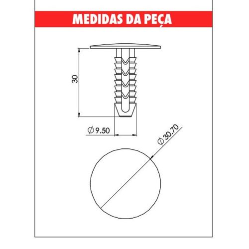 Grampo Forracao Fiat/Ducato Cab:31Mm Preto Embalagem com 10 Unidades