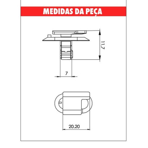 Grampo Das Colunas Interno Gm/Renault Preto Embalagem com 10 Unidades