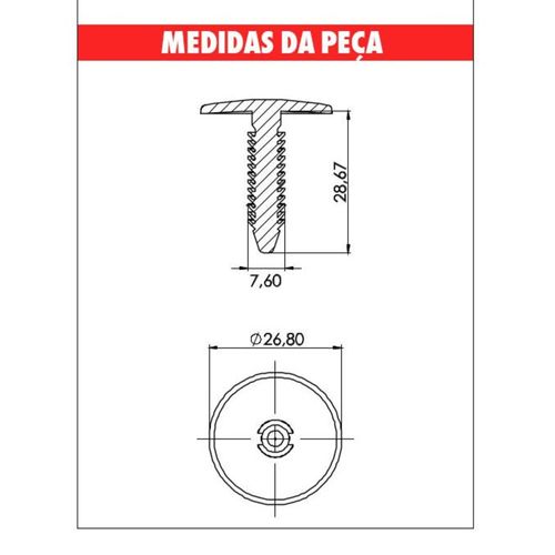 Grampo Revest Interno Cabine Ford Cargo/Transit/Scania Serie 4/5 Embalagem com 10 Unidades
