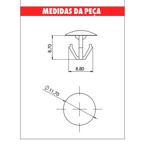 Grampo Borracha Porta Capo Civi com Fit Pequeno Embalagem com 10 Unidades