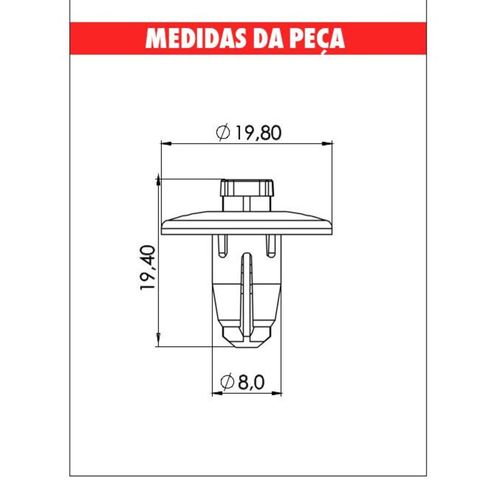 Grampo Para-Barro C3/C4/C5/C8/Picasso/307 Embalagem com 10 Peças