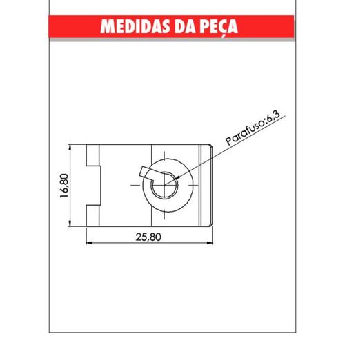 Porca Rap 6,3X17AH26 Para-Lama Celta/Corsa/Montana Embalagem com 10 Peças