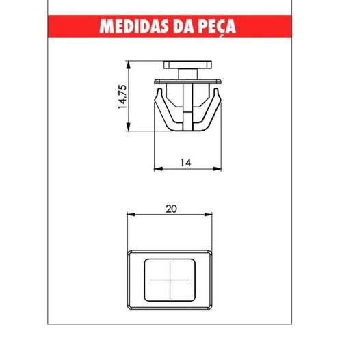 Grampo Friso Lateral E Moldura Ext Hb20X Embalagem com 10 Peças