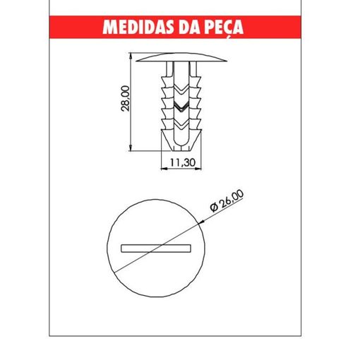 Grampo Coluna Cinto Preto/Palio/Strada/Uno Embalagem com 10 Peças