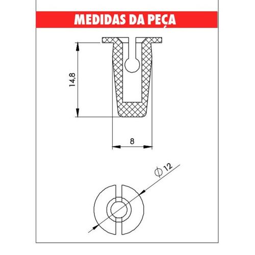 Bucha Para-Choque Amarok/Gol/Sav G5-G7 /Audi A3/Q3/Tt Embalagem com 10 Peças